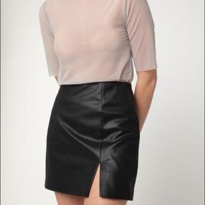 Mini leather skirt with slit size 6